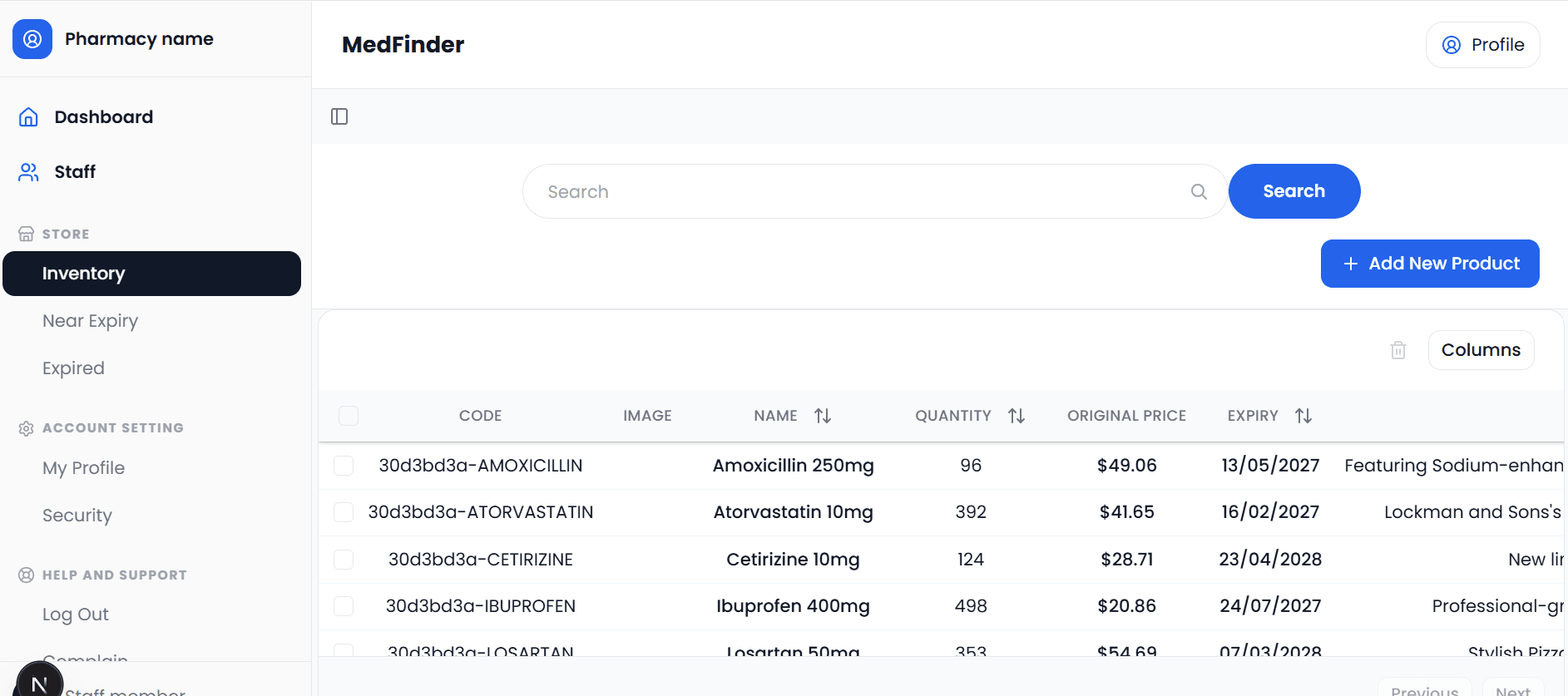 MedFinder Pharmacy System